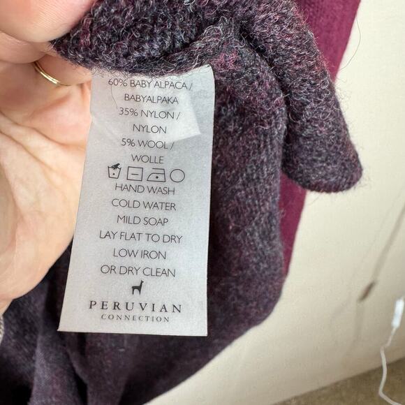 Peruvian Connection Alpaca Blend A Line Sweater Dress  Size Medium Burgundy - Picture 7 of 10